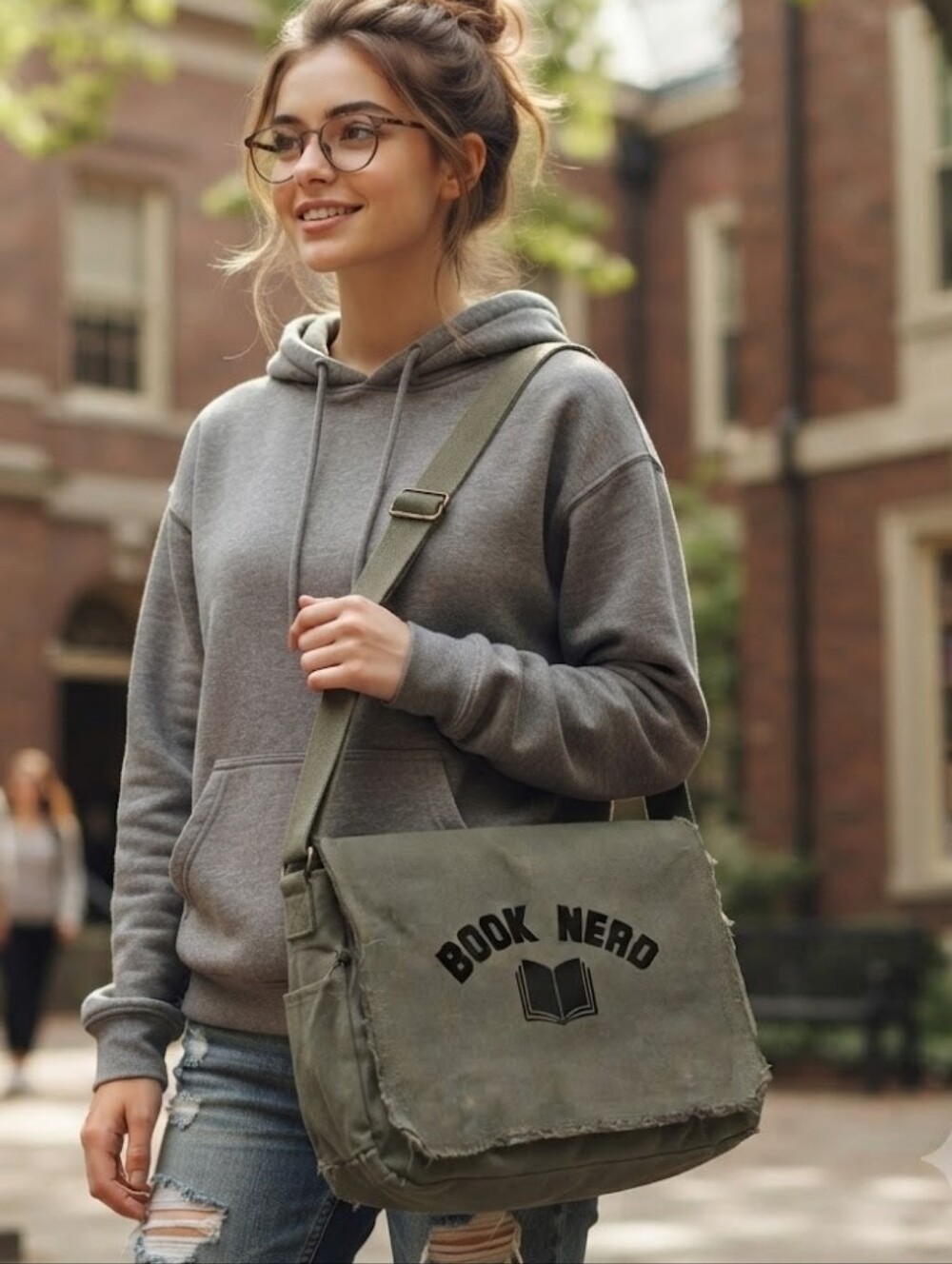 Boredwalk Book Nerd Canvas Messenger Bag